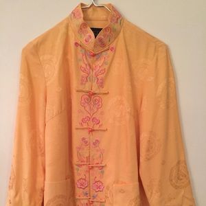 Chinese embroidered buttercup yellow jacket